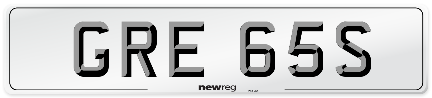GRE 65S Number Plate from New Reg